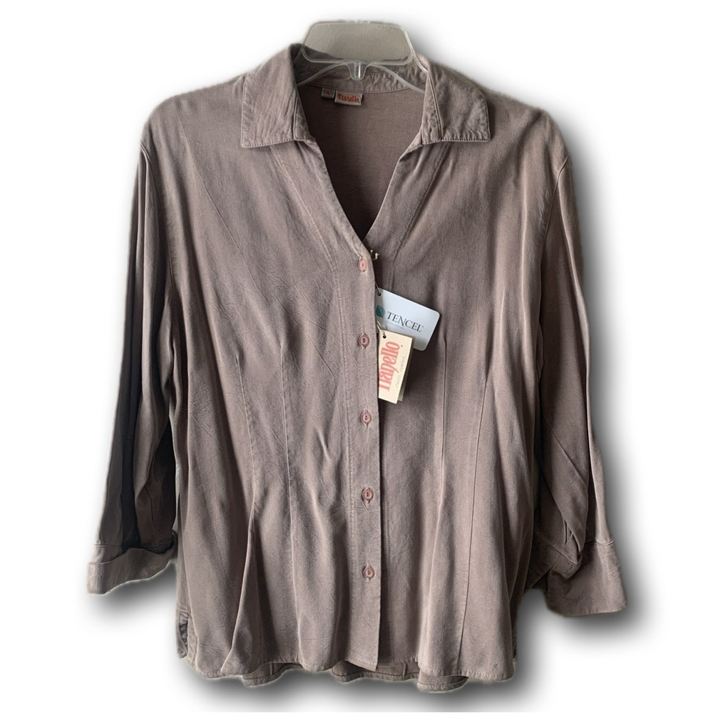 Tianello Tencel Button-down Top Size-Small NWT - Picture 3 of 11
